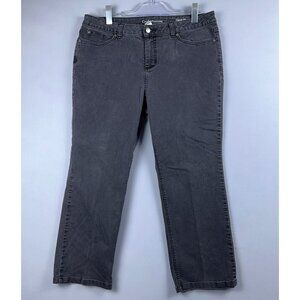 Croft & Barrow Straight Leg Jeans Womens Size 16 Short Classic Fit Stretch Black